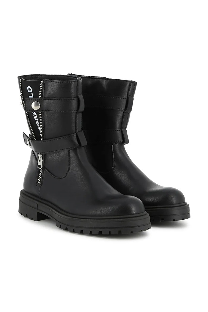 Karl Lagerfeld Боти за деца от кожа черен Z31454.32.35