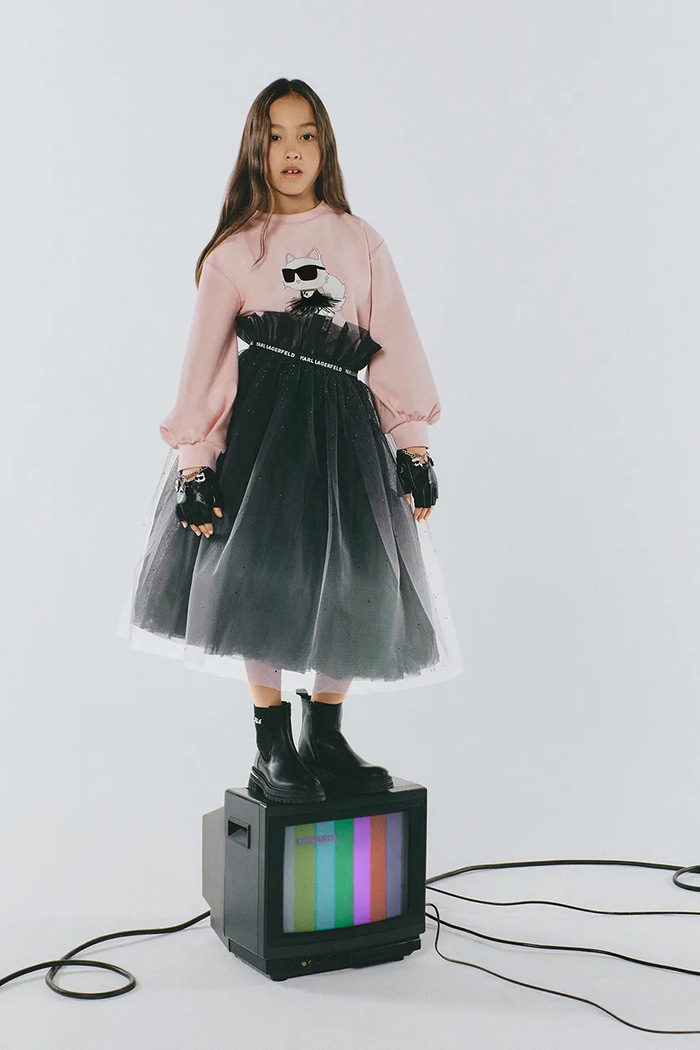 Karl Lagerfeld Боти за деца от кожа Z31454.32.35