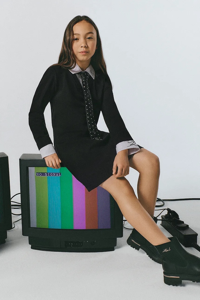 Karl Lagerfeld Боти за деца от кожа Z31454.32.35