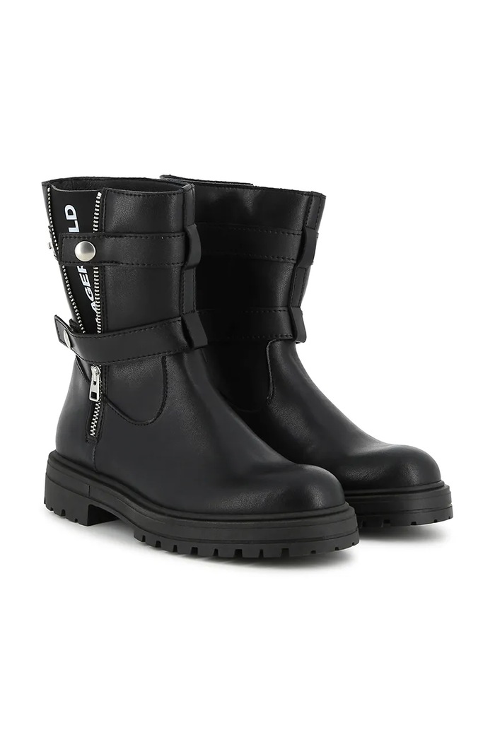 Karl Lagerfeld Боти за деца от кожа черен Z31454.36.39