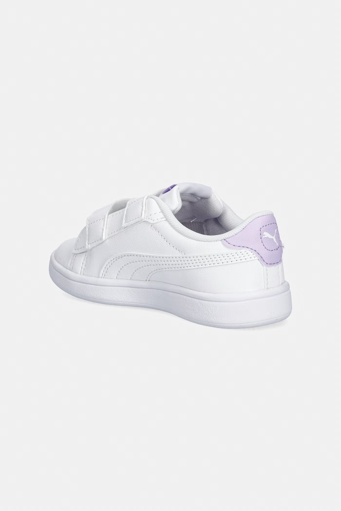 Dziewczynka Puma Puma Smash 3.0 Badges V PS sneakersy dziecięce 397286 biały