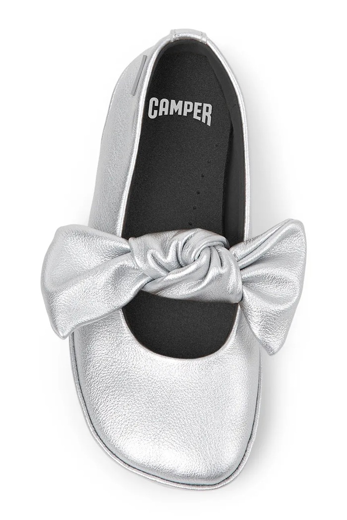 Camper baleriny dziecięce skórzane Right Kids srebrny K800702.28.34
