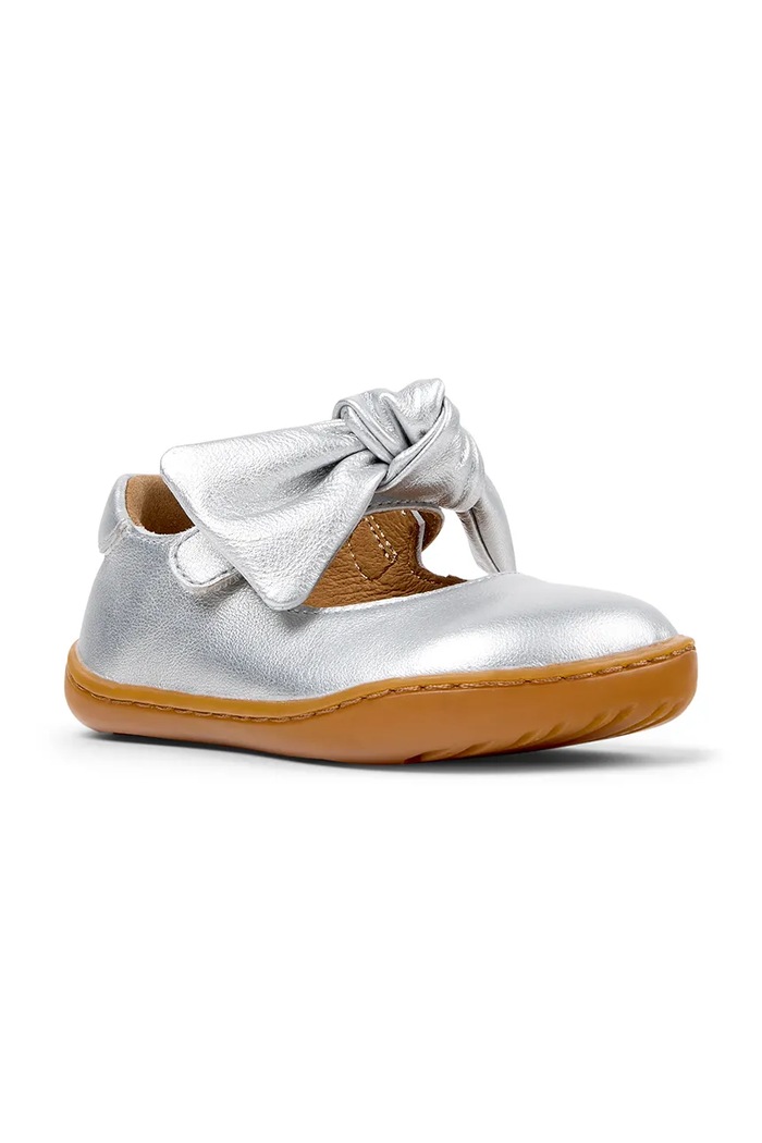 Camper balerinke za bebe od kože Peu Cami FW K800700 srebrna AW26