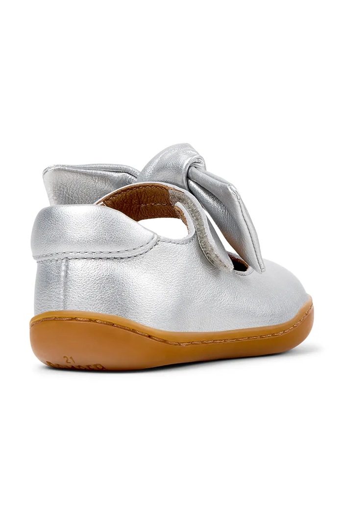 Djevojčice Camper balerinke za bebe od kože Peu Cami FW K800700 srebrna