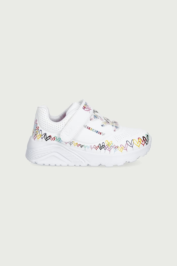 Skechers UNO LITE-HEART CRAZE sneakers per bambini 314091N bianco AW26