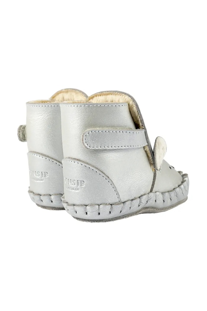 Dziewczynka Donsje buty niemowlęce skórzane Smikki Booties Polar Fox 1042602 srebrny
