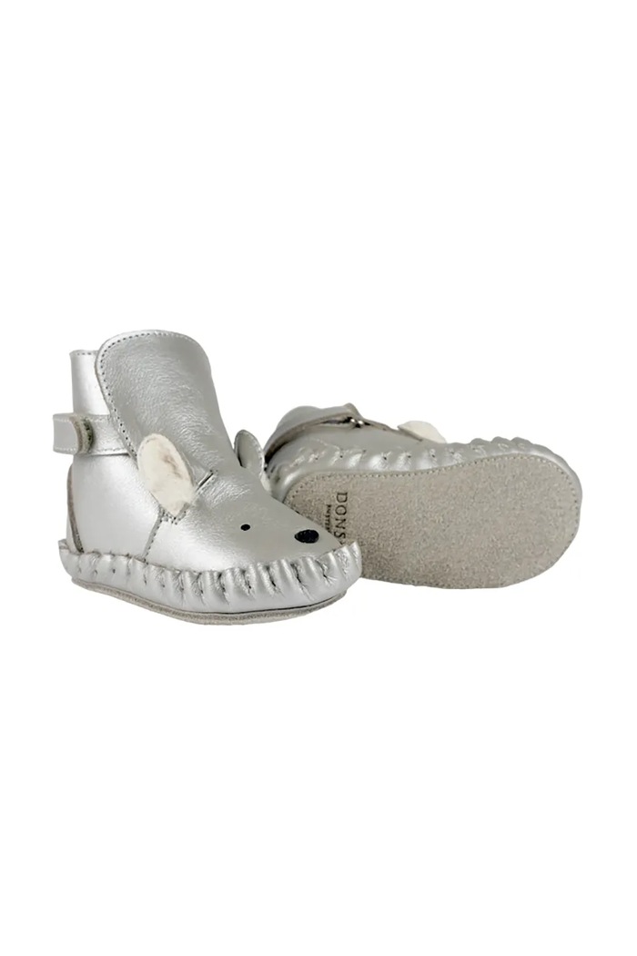 Donsje buty niemowlęce skórzane Smikki Booties Polar Fox srebrny 1042602