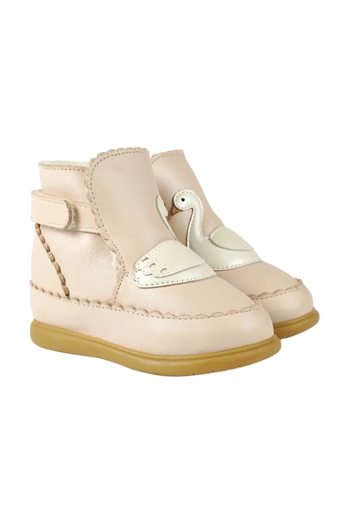 Donsje buty zimowe niemowlęce nubukowe Sify Shoes Swan 1507301 różowy AW26