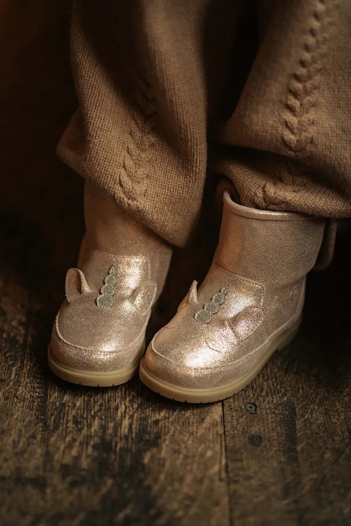Donsje Buty zimowe dziecięce skórzane Xelly Boots Unicorn różowy 2031702.29.33