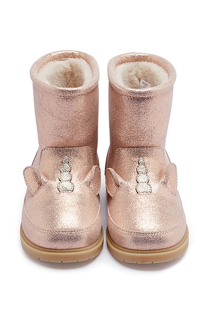Dziewczynka Donsje Buty zimowe dziecięce skórzane Xelly Boots Unicorn 2031702.29.33 różowy