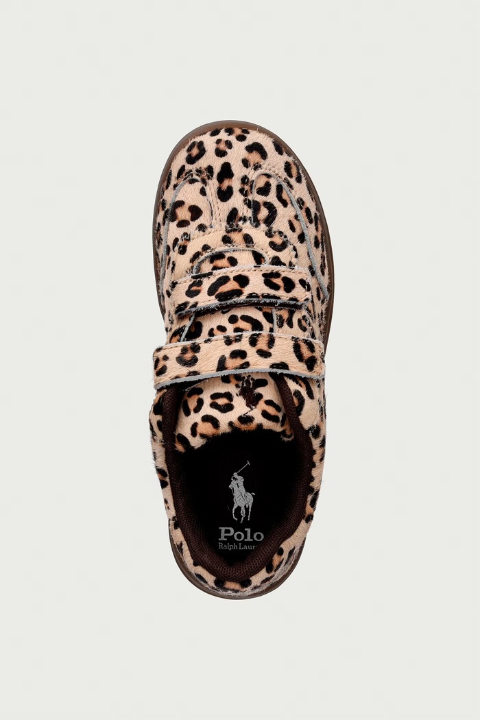 HOLLIS EZ sneakers παιδικά δερμάτινα Polo Ralph Lauren RL05864202 μπεζ