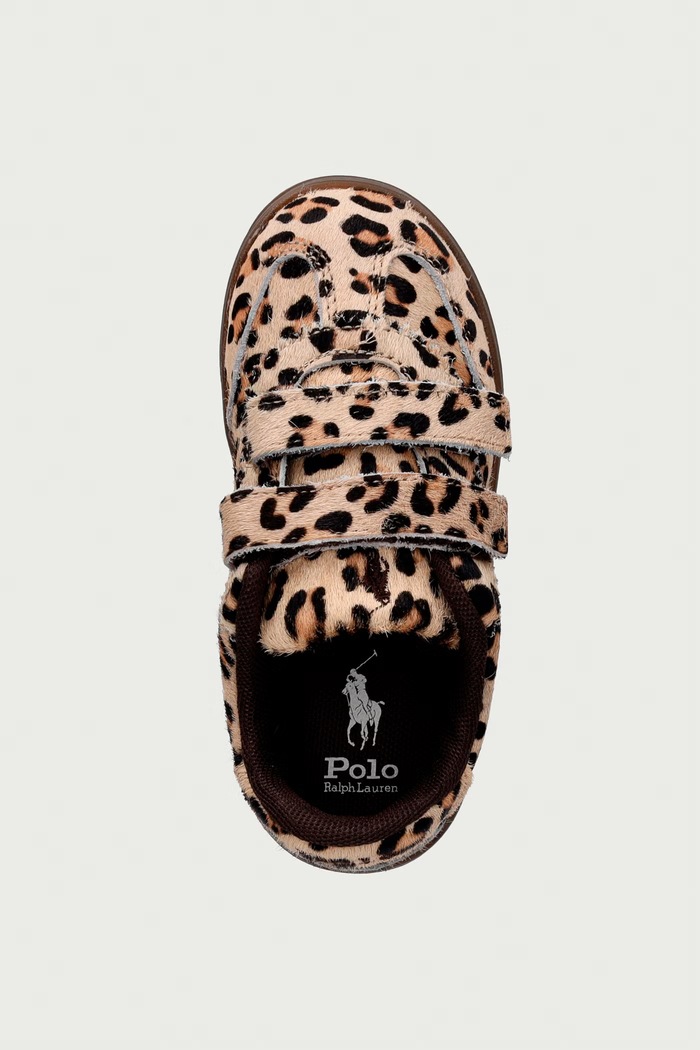 HOLLIS EZ sneakers παιδικά δερμάτινα Polo Ralph Lauren RL05863202 μπεζ