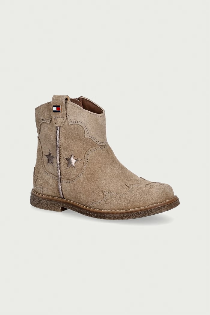 Tommy Hilfiger botki dziecięce zamszowe beżowy T1A5.35191