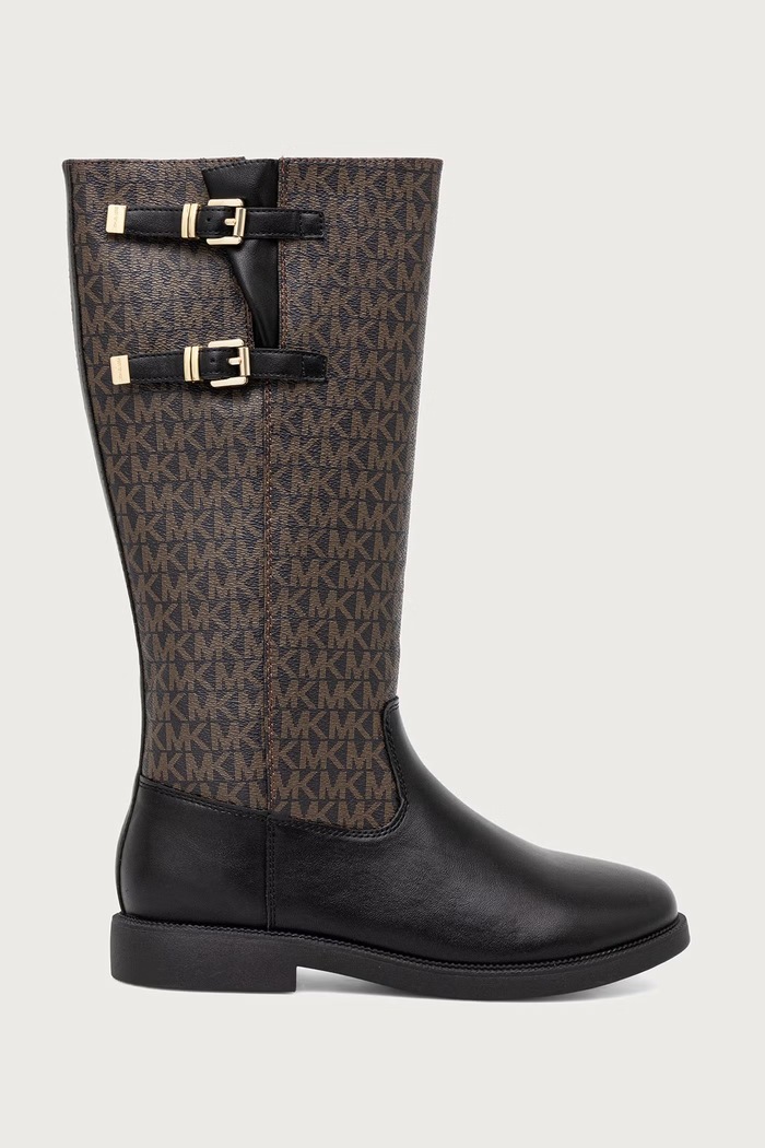 Michael Kors Kozaki na płaskim obcasie dziecięce ABIGAIL BUCKLE MK05030210 brązowy AW26