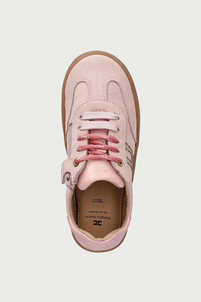 Elisabetta Franchi sneakersy dziecięce zamszowe różowy F1A9.E0655