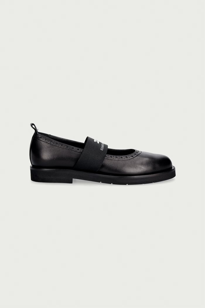 Elisabetta Franchi Półbuty dziecięce skórzane F4A3.E0634 czarny AW26