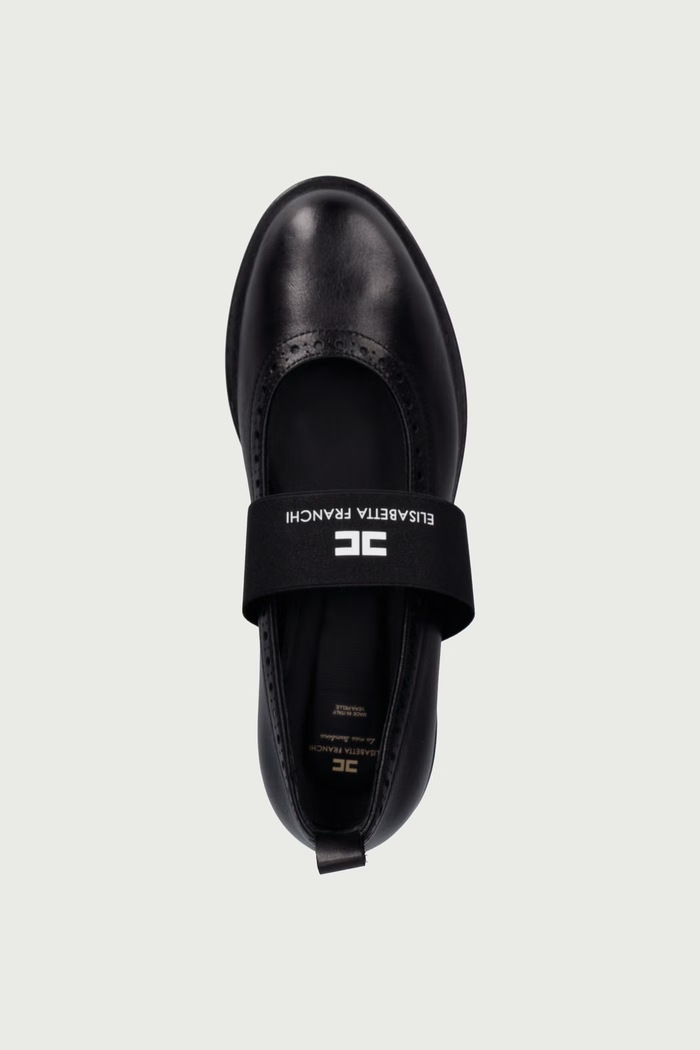 Pantofi pentru copii din piele Elisabetta Franchi F4A3.E0634 negru