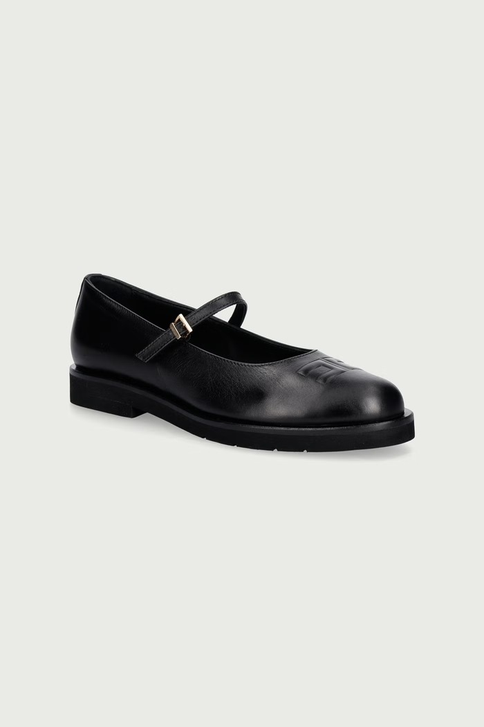 Elisabetta Franchi Balerini pentru copii din piele negru F4A3.E0632