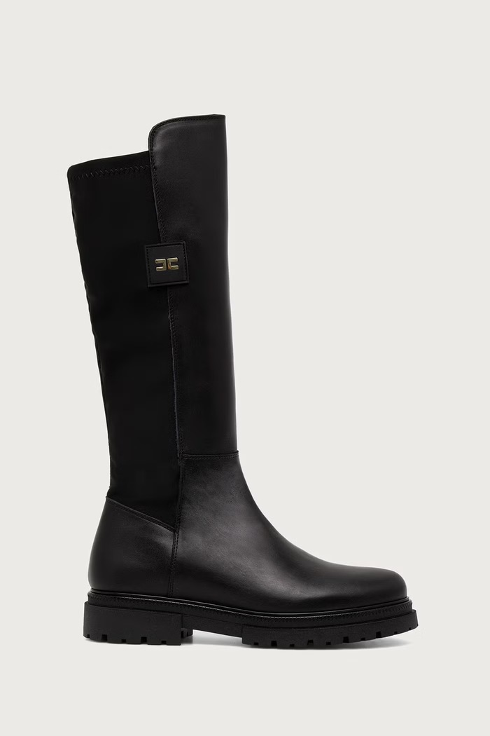 Elisabetta Franchi kozaki dziecięce skórzane F4A6.E0709 czarny AW26