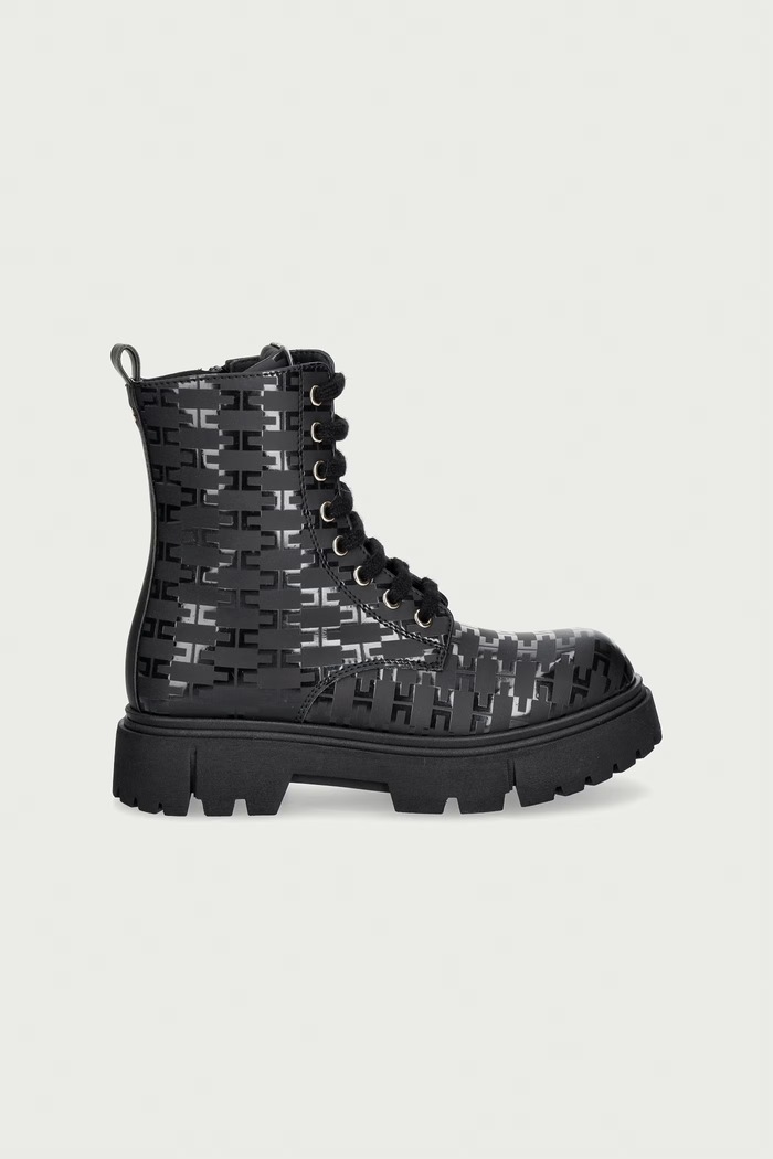 Elisabetta Franchi workery na platformie dziecięce F4A5.E0736 czarny AW26