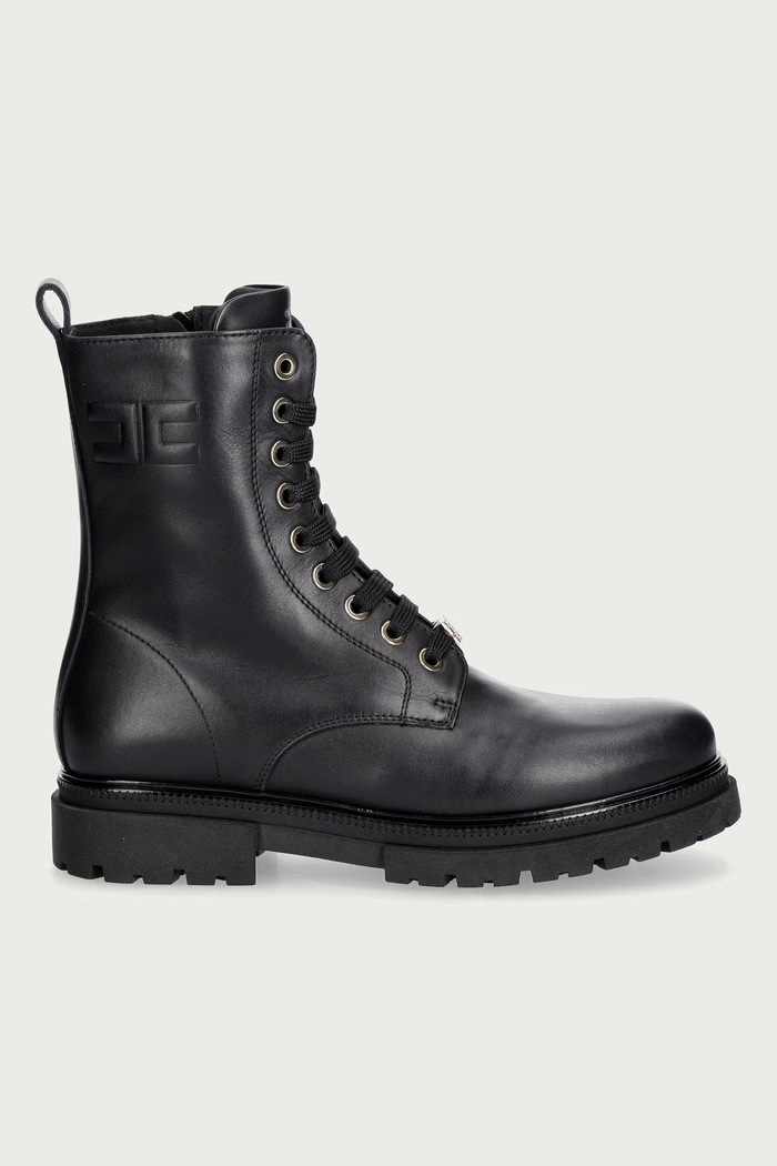Elisabetta Franchi workery dziecięce skórzane F4A5.E0703 czarny AW26