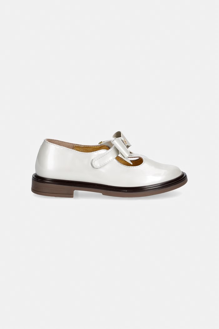 Elisabetta Franchi baleriny dziecięce skórzane F1A4.E0623 beżowy AW26