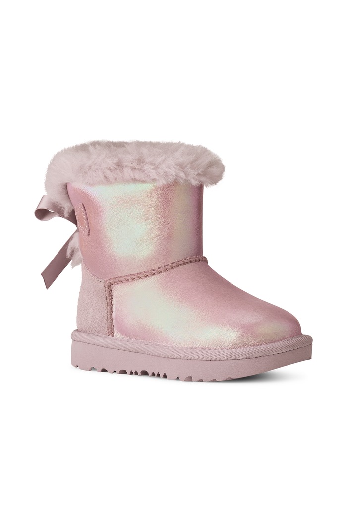 UGG Śniegowce dziecięce skórzane MINBAILEY BOW IFROSTED 1184350T multicolor AW26