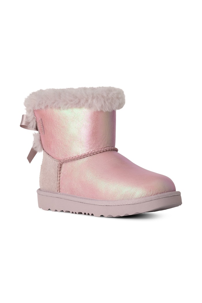 UGG Sneakersy dziecięce skórzane MINBAILEY BOW IFROSTED 1184350K multicolor AW26