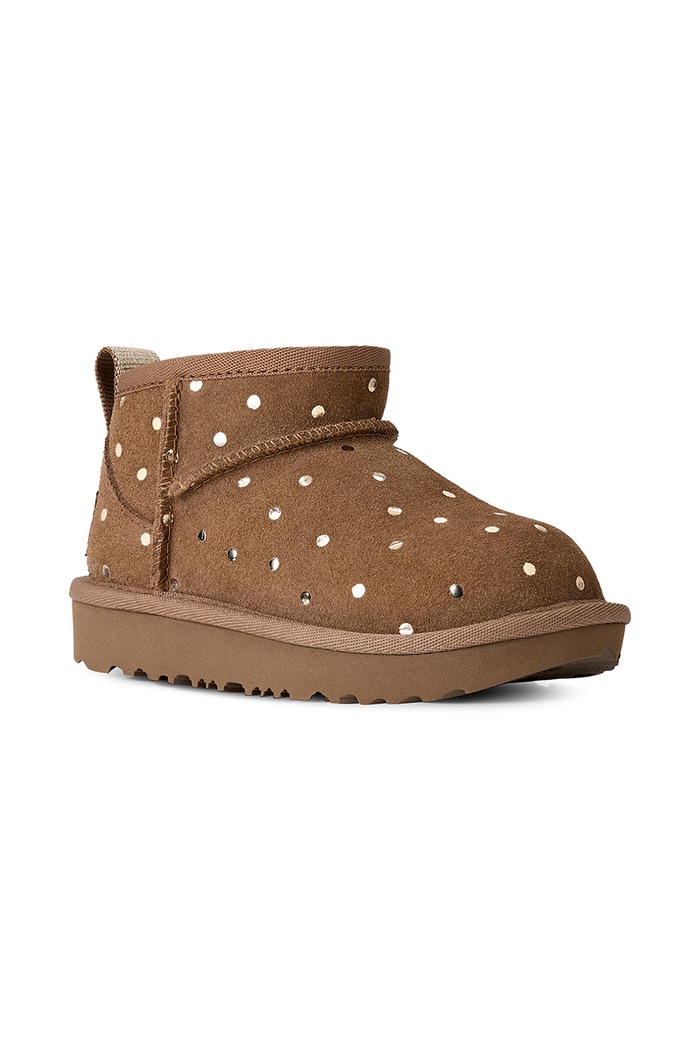 UGG Sneakersy dziecięce zamszowe CLASSIC ULTRA MINSHINY DOTS 1180422T brązowy AW26