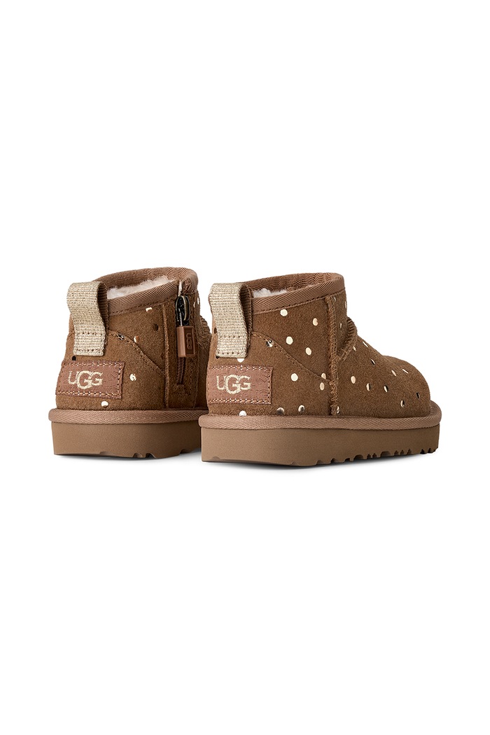 Dziewczynka UGG Sneakersy dziecięce zamszowe CLASSIC ULTRA MINSHINY DOTS 1180422T brązowy