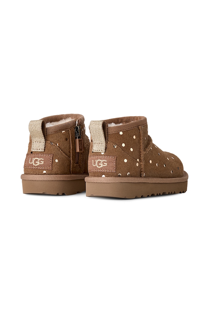Dziewczynka UGG Sneakersy dziecięce zamszowe CLASSIC ULTRA MINSHINY DOTS 1180422T brązowy