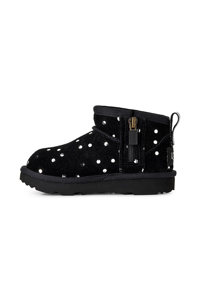 Sneakersy dziecięce zamszowe CLASSIC ULTRA MINSHINY DOTS UGG 1180422T czarny