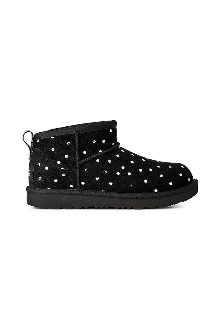 UGG Śniegowce dziecięce zamszowe CLASSIC ULTRA MINSHINY DOTS czarny 1180422K