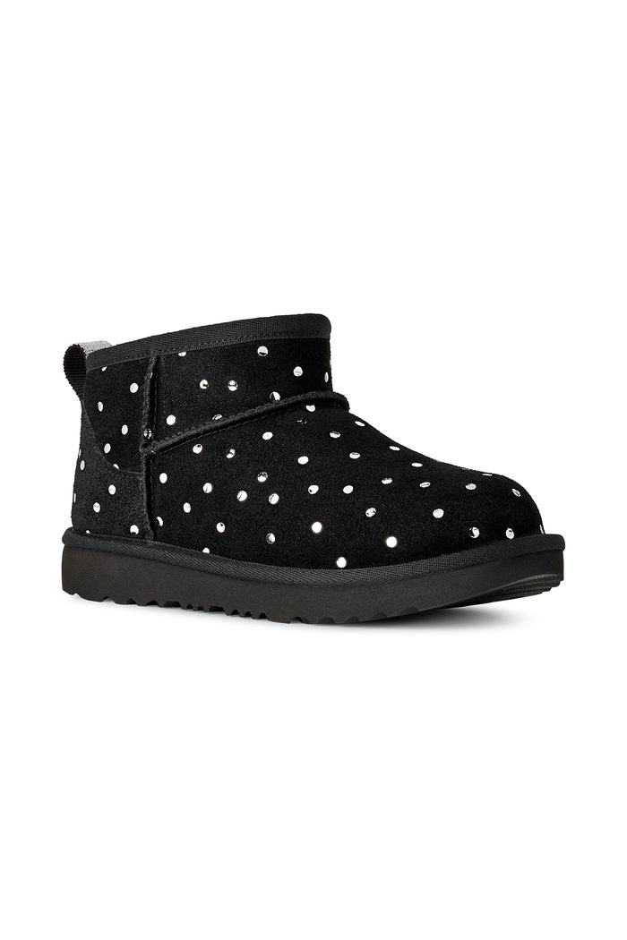 UGG Śniegowce dziecięce zamszowe CLASSIC ULTRA MINSHINY DOTS 1180422K czarny AW26