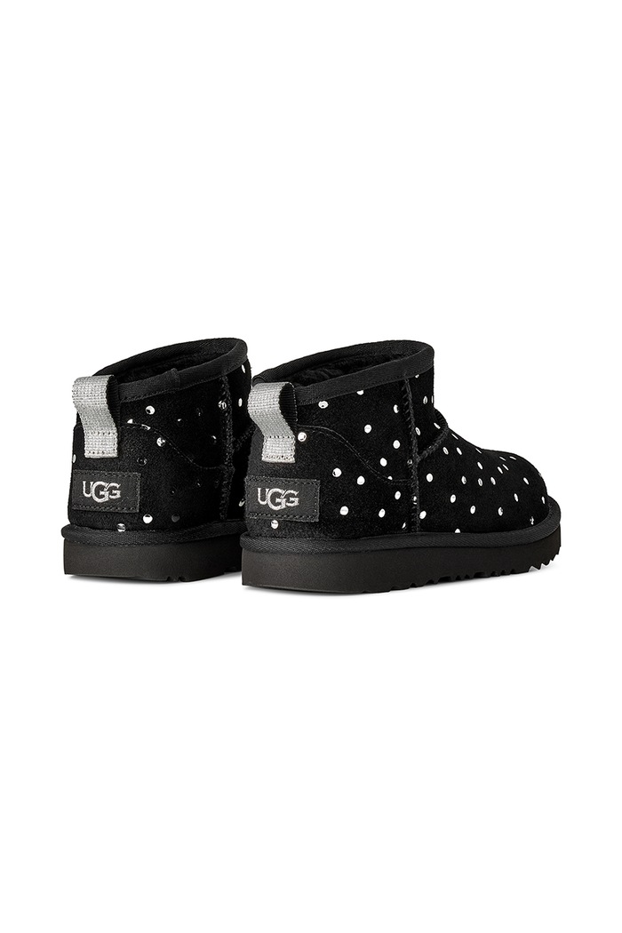Dziewczynka UGG Śniegowce dziecięce zamszowe CLASSIC ULTRA MINSHINY DOTS 1180422K czarny