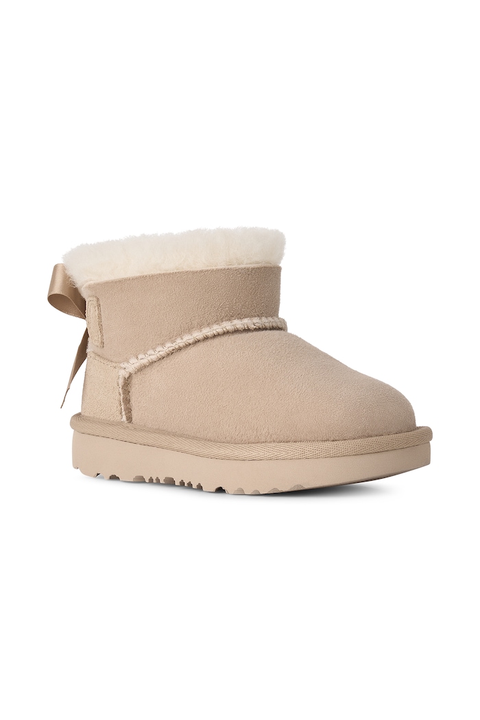 UGG Śniegowce dziecięce zamszowe ULTRA MINBAILEY BOW 1185920T beżowy AW26