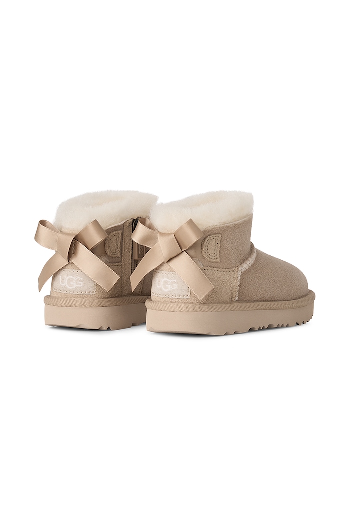 Dziewczynka UGG Śniegowce dziecięce zamszowe ULTRA MINBAILEY BOW 1185920T beżowy
