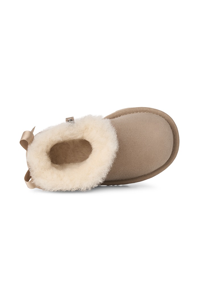 Śniegowce dziecięce zamszowe ULTRA MINBAILEY BOW UGG beżowy 1185920T