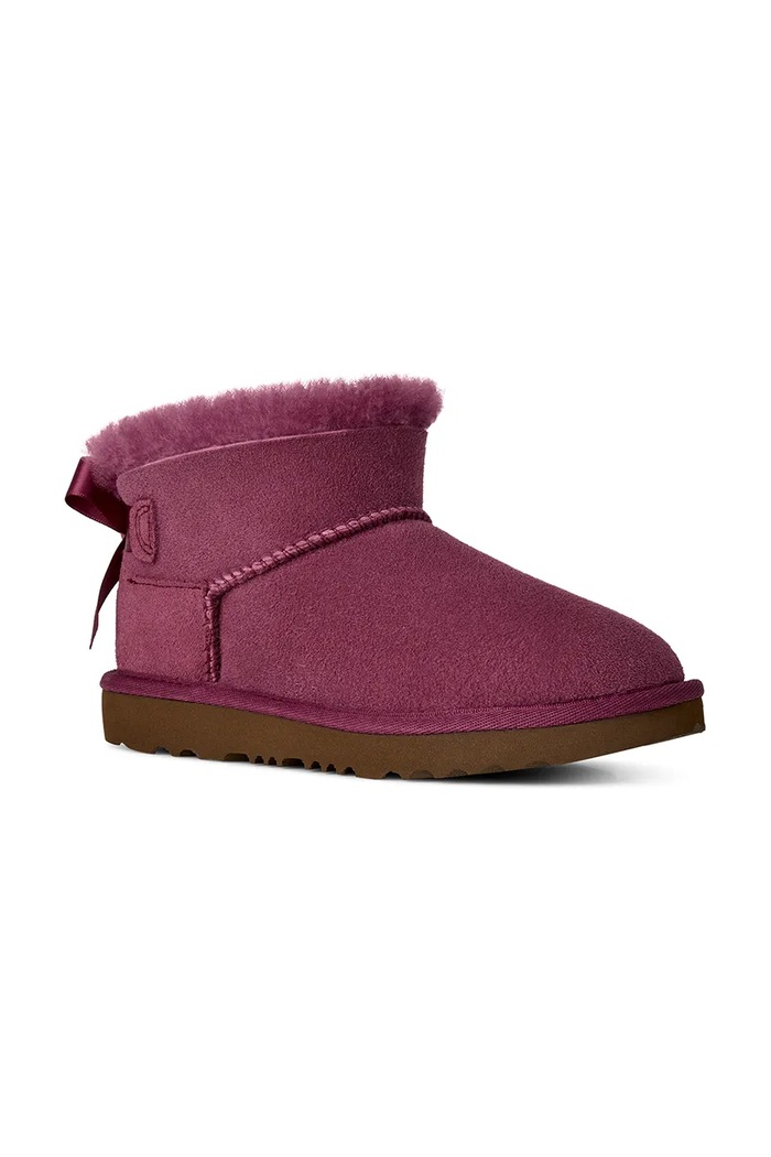 UGG Śniegowce dziecięce zamszowe ULTRA MINBAILEY BOW 1185920K bordowy AW26