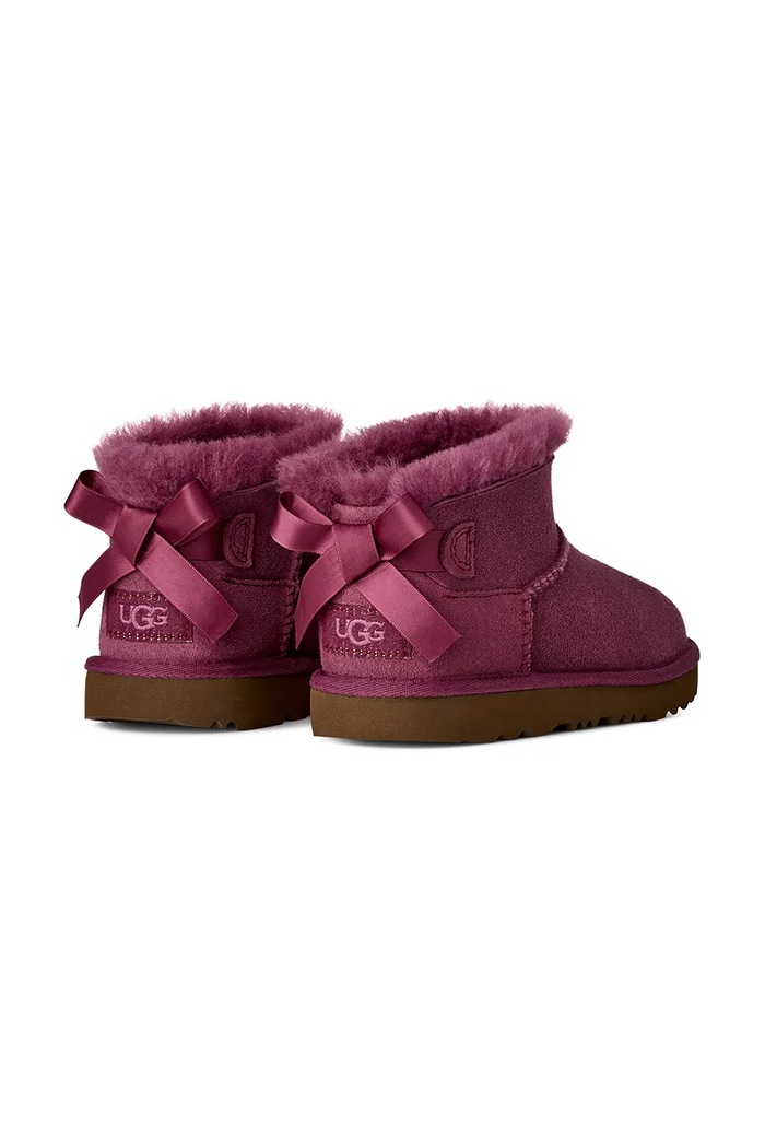 Dziewczynka UGG Śniegowce dziecięce zamszowe ULTRA MINBAILEY BOW 1185920K bordowy