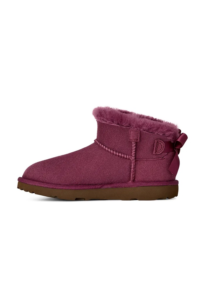Śniegowce dziecięce zamszowe ULTRA MINBAILEY BOW UGG 1185920K bordowy