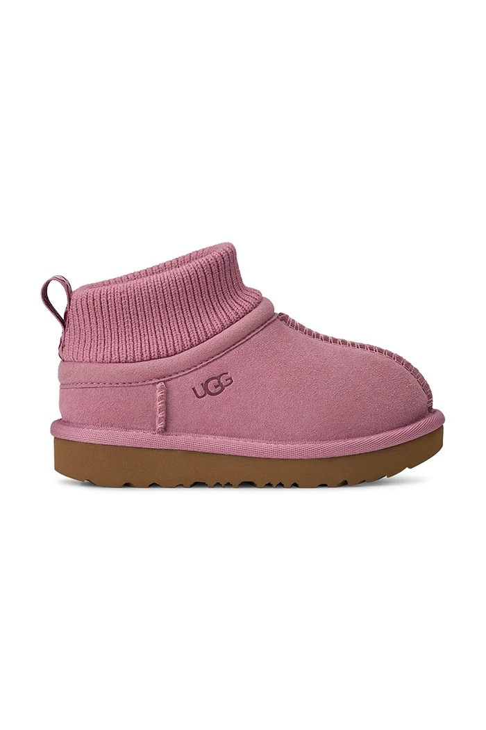 UGG Snežni čevlji zimski otroški semišasti CLASSIC ULTRA STRETCH CUFF roza 1157702T.G