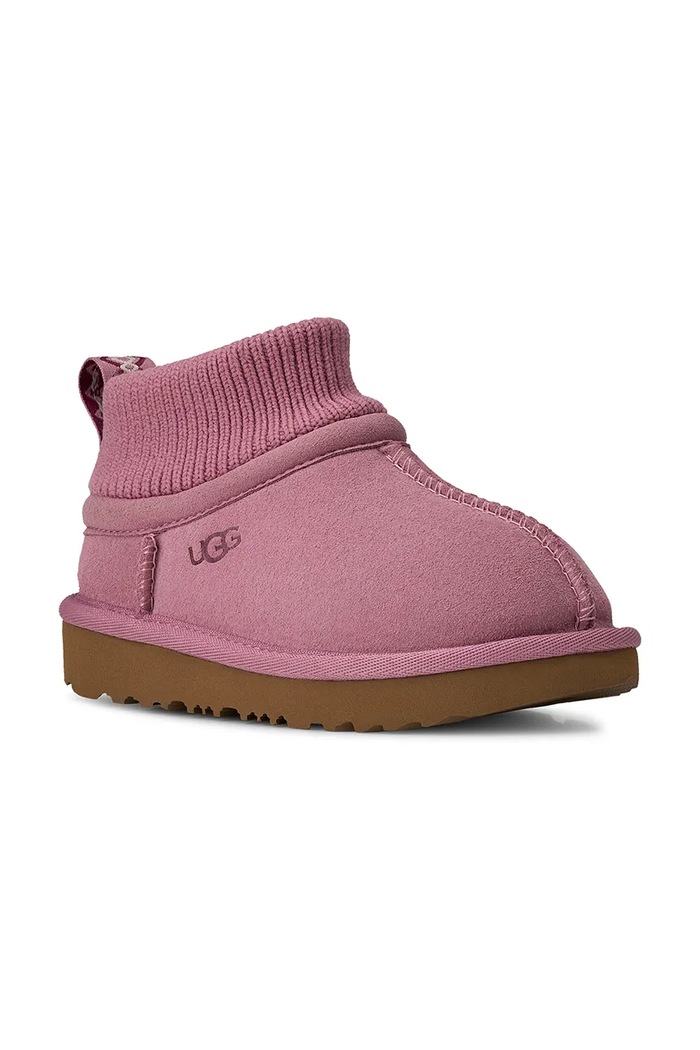 UGG Snežni čevlji zimski otroški semišasti CLASSIC ULTRA STRETCH CUFF 1157702T.G roza AW26