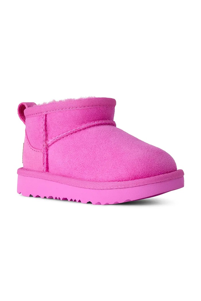 UGG Zimske čizme za djecu od brušene kože CLASSIC ULTRA MINI 1130750T.G roza AW26
