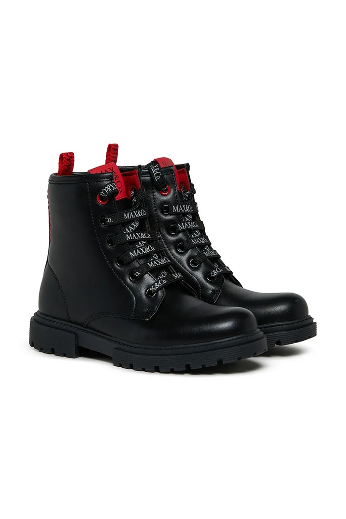 Max&Co. Workery dziecięce MAXFTW14 BOOTS BC1102.KF037.33.35 czarny AW26