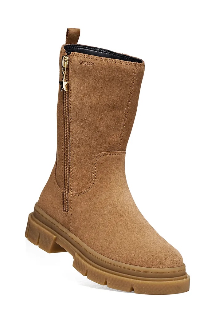 Geox Kotníkové boty dětské semišové KARSYN J663JC.00022.36.39.9BY2 hnědá AW26