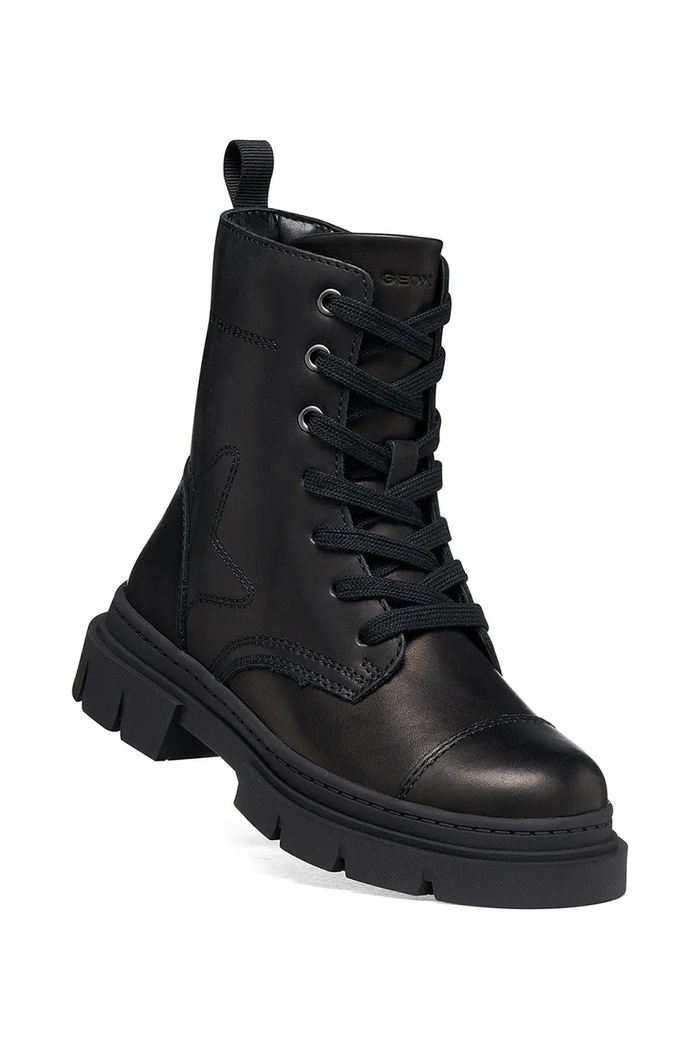 Geox Bocanci pentru copii din piele KARSYN J660KG.00043.36.39.9BY2 negru AW26