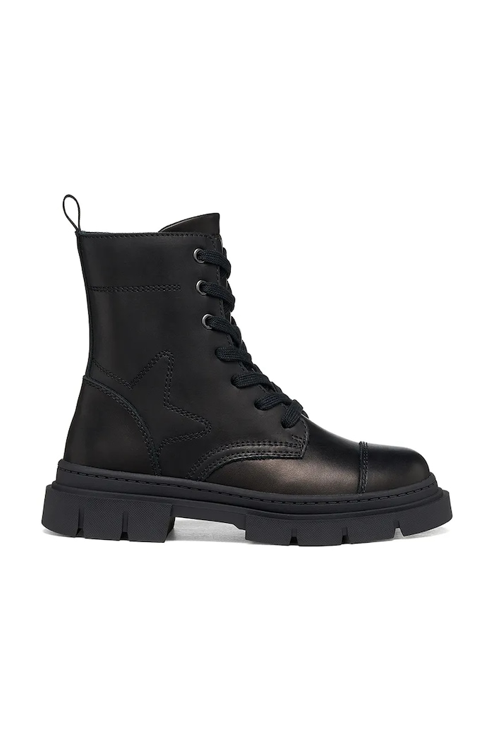 Geox Bocanci pentru copii din piele KARSYN negru J660KG.00043.28.35.9BY2