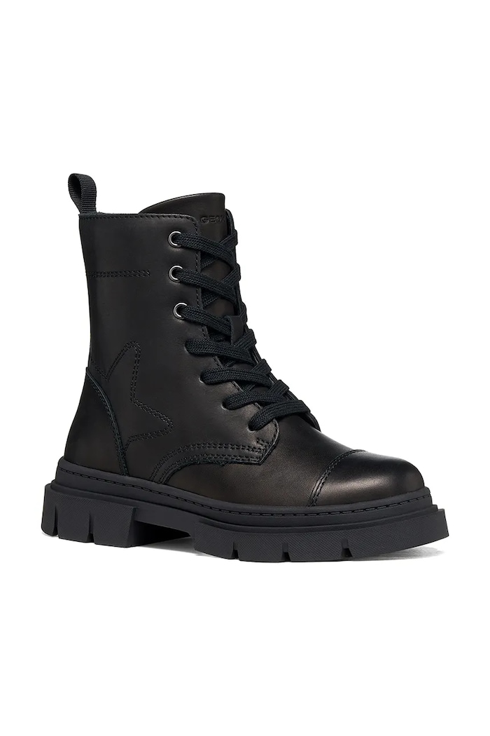 Fete Geox Bocanci pentru copii din piele KARSYN J660KG.00043.28.35.9BY2 negru