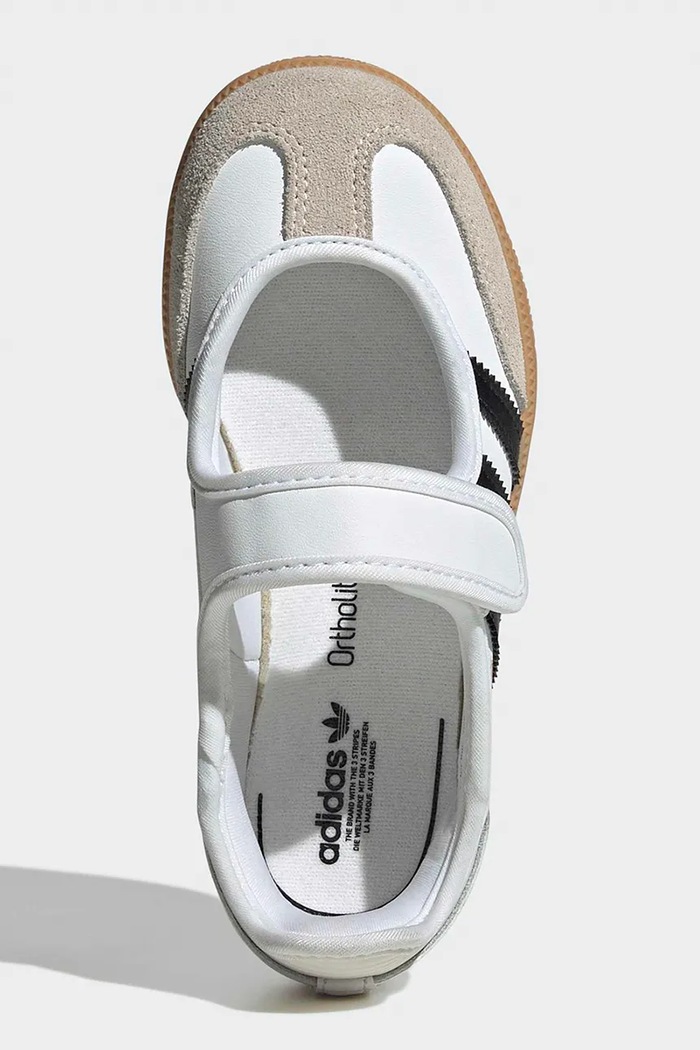 adidas Originals μπαλαρίνες Παιδικές δερμάτινες SAMBA JANE LA3701 λευκό